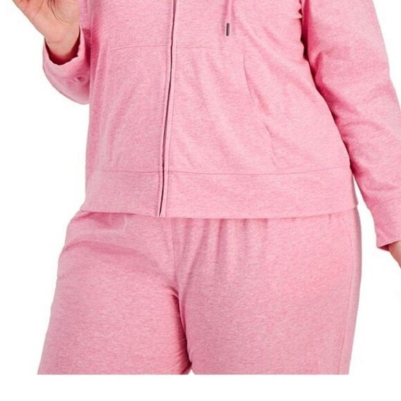 ID IDEOLOGY Plus Size Full-Zip Hooded Jacket, candy pink heather 2X - Picture 2 of 7